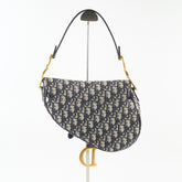 Christian Dior Medium Oblique Saddle Bag Navy